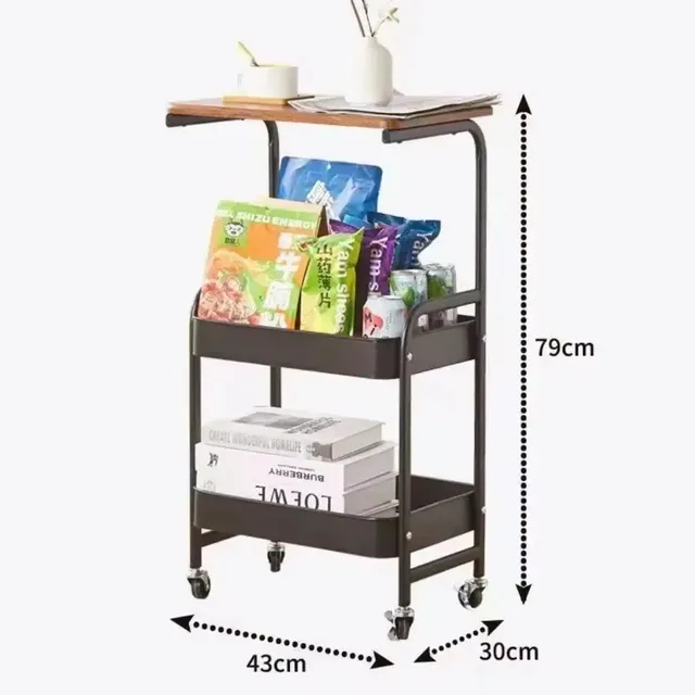 Chariot rangement cuisine roulant trois niveaux acier… – vue 6