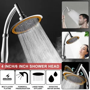 Pommeau de douche haute pression, économie d&rsquo;eau, douche à main, grande salle de bain de 4 pouces/6 pouces, pomme de douche SPA