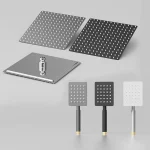 Pommeau de douche carré en acier inoxydable, pommeau de douche à effet pluie ultra fin, pommeau de douche sous pression, 10 po