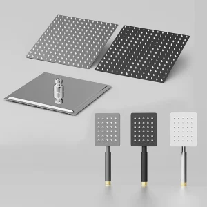 Pommeau de douche carré en acier inoxydable, pommeau de douche à effet pluie ultra fin, pommeau de douche sous pression, 10 po