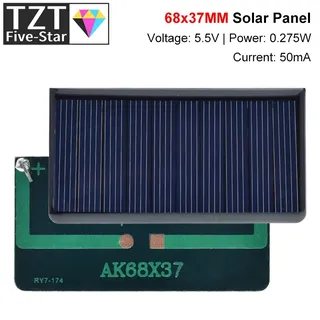1/3 pièces 5.5V 50mA panneaux solaires polycristallin 68x37mm Mini…