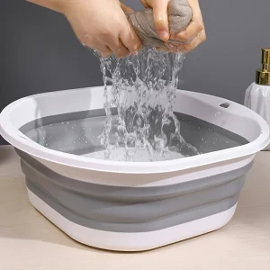 Grand bassin pliable 2 pièces/1 pièce, Portable, à usage domestique, idéal pour laver les visages, les légumes et le linge, baignoire de trempage des pieds