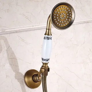 Pommeau de douche à main en laiton antique avec tuyau de 1.5m