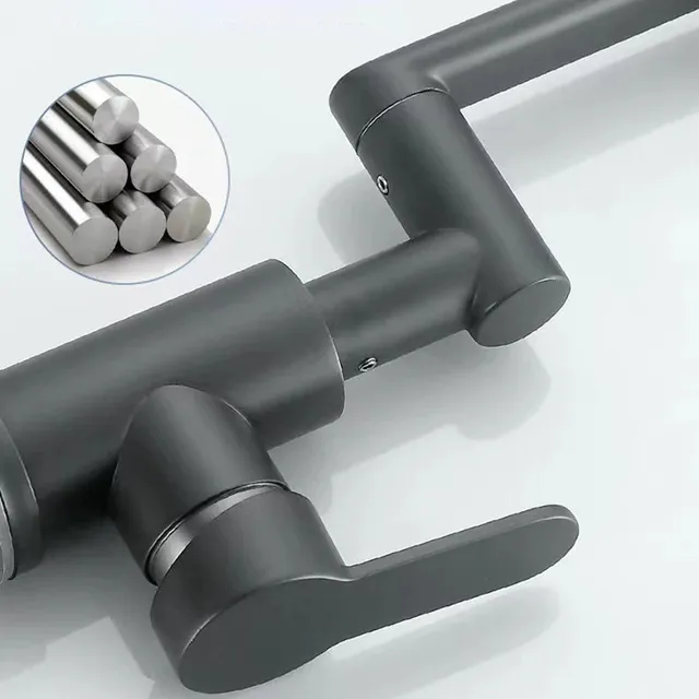 Robinet d'Évier à Bras Mécanique en Acier Inoxydable – vue 5