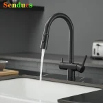 Robinets d&rsquo;évier de cuisine à filtre extractible, 3 voies, chaud et froid, eau Pure, mitigeur d&rsquo;évier de cuisine, robinet d&rsquo;eau avec filtre en laiton