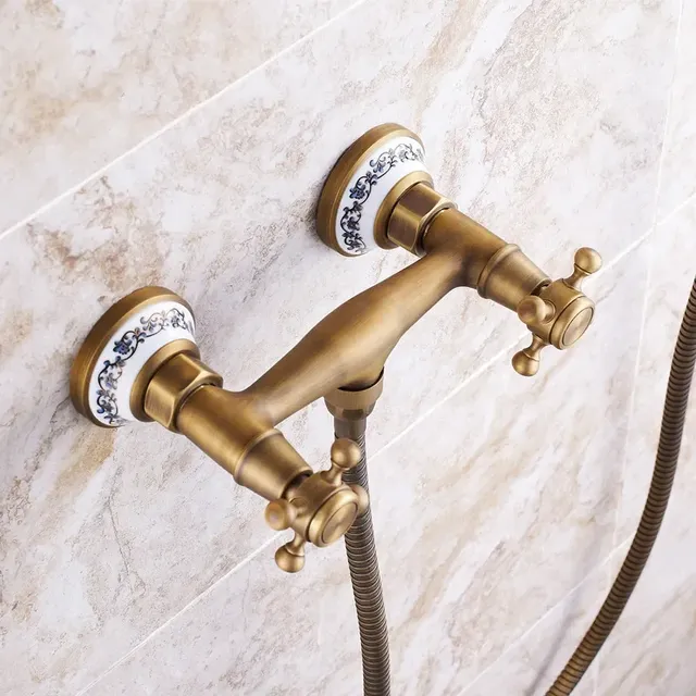 Robinets de douche rétro en laiton Antique – vue 4