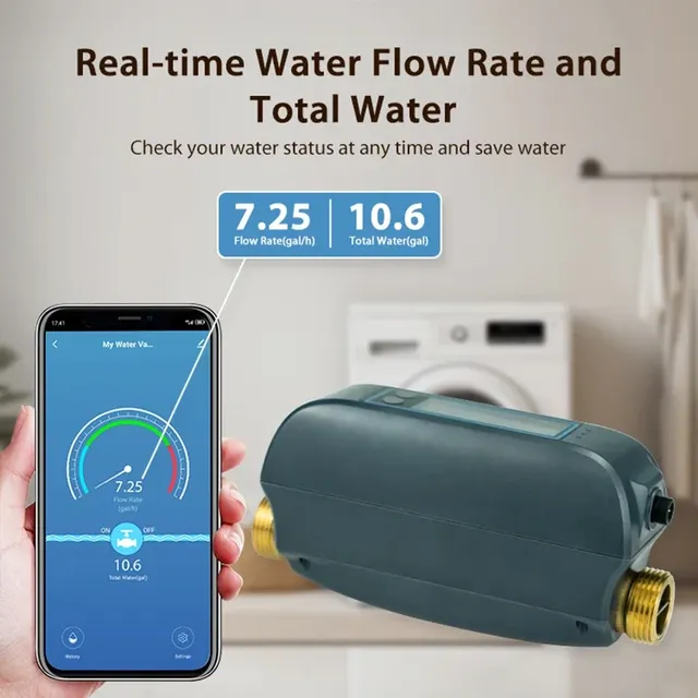 Smart Life WiFi vanne d'eau débit d'eau et compteur… – vue 5