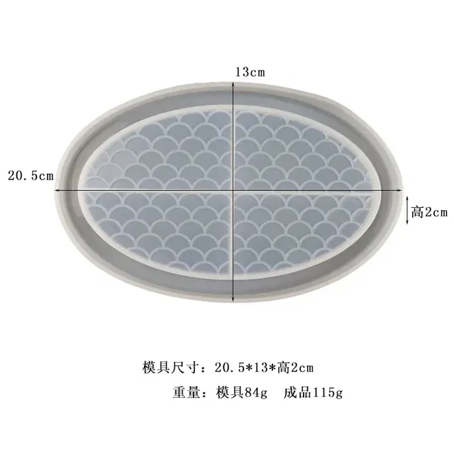 Moule de dessous de verre ovale en Silicone – vue 6