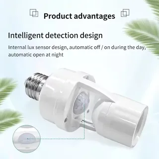 Support d'ampoule avec capteur de mouvement intelligent E27