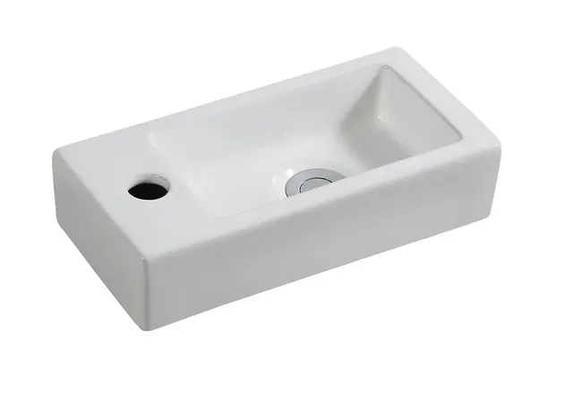 Lavabo mural céramique blanche étroite rectangulaire… – vue 3