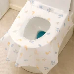 Juste de Siège de Toilette en Forme de Poulet, Produit Ménager, Imperméable, Confortable, Polymère, Portable, pour Voyage, Camping, Hôtel, 5 Pièces