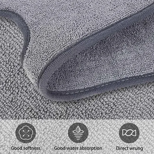 Tapis absorbant microfibre gris rectangulaire allongé… – vue 4