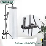Ensemble de douche Piano salle de bain moderne, 4 fonctions, pomme de douche à effet de pluie, robinet de baignoire, système de douche