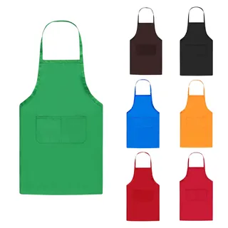 Tablier uni pour femmes et hommes avec doubles poches