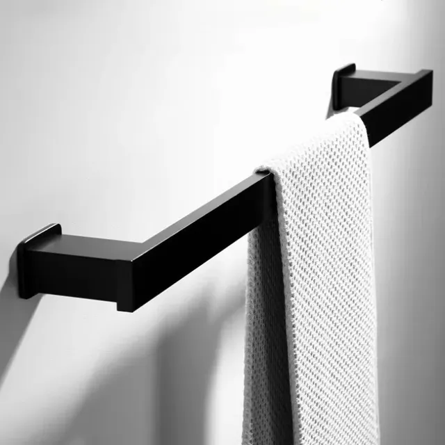 Porte serviettes mural noir mat alliage aluminium… – vue 4
