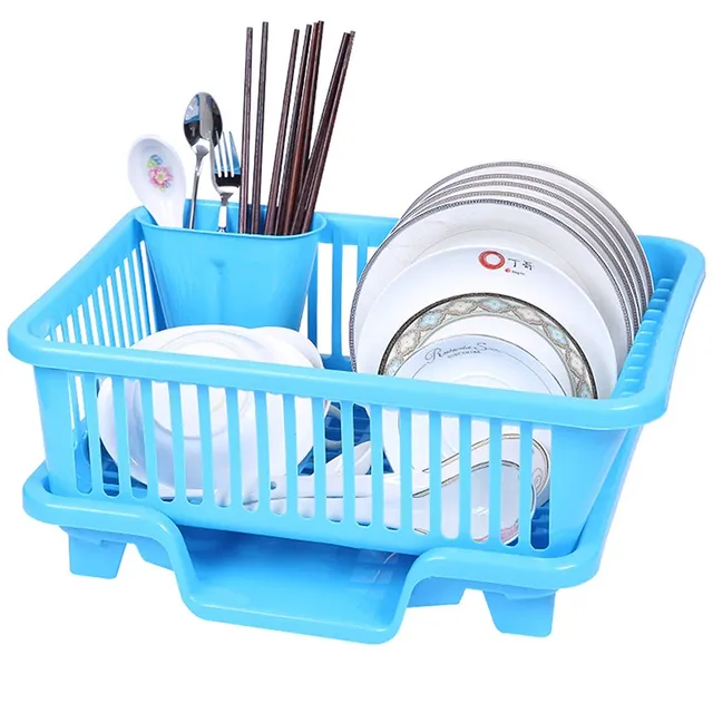 Égouttoir vaisselle plastique blanc compact surélevé… – vue 4