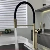 Robinet de cuisine à nervures en or brossé, station d&rsquo;accueil magnétique, rotation à 360 °, pulvérisateur multifonction pour évier, robinet de bassin à légumes