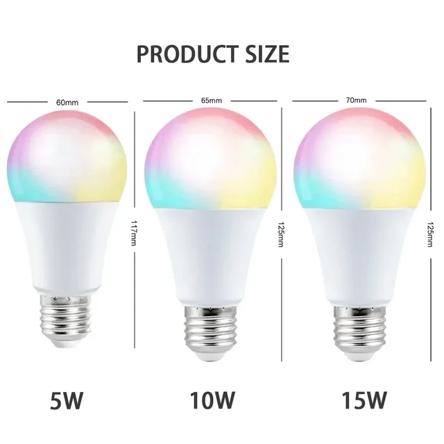 E27 lampe intelligente RGB LED ampoule télécommande… – vue 6