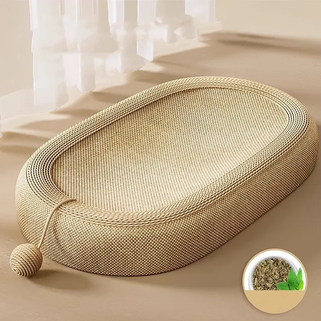 Lit ovale à gratter pour chat