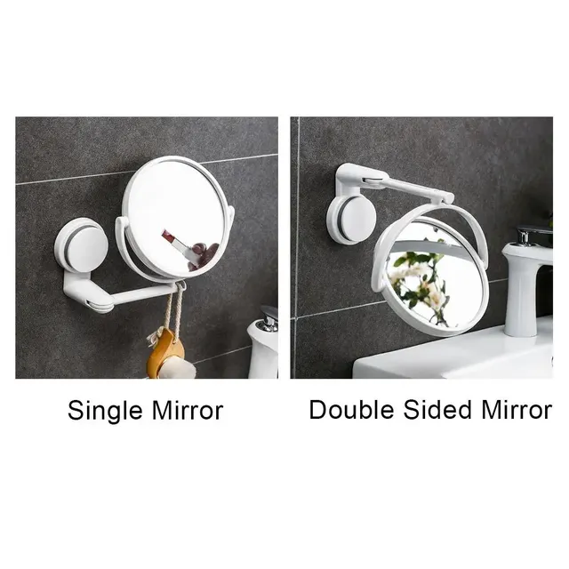 Miroir mural maquillage pliant articulé ventouse adhésif… – vue 5
