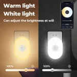 WiFi Tuya Smart Led veilleuse PIR capteur de mouvement Eu Us Uk brancher applique murale blanc chaud RGB chambre App voix pour Alexa Google Home