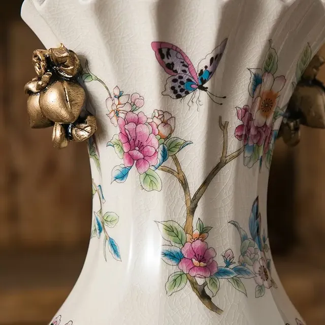 Vase en porcelaine rétro bleu et blanc – vue 3