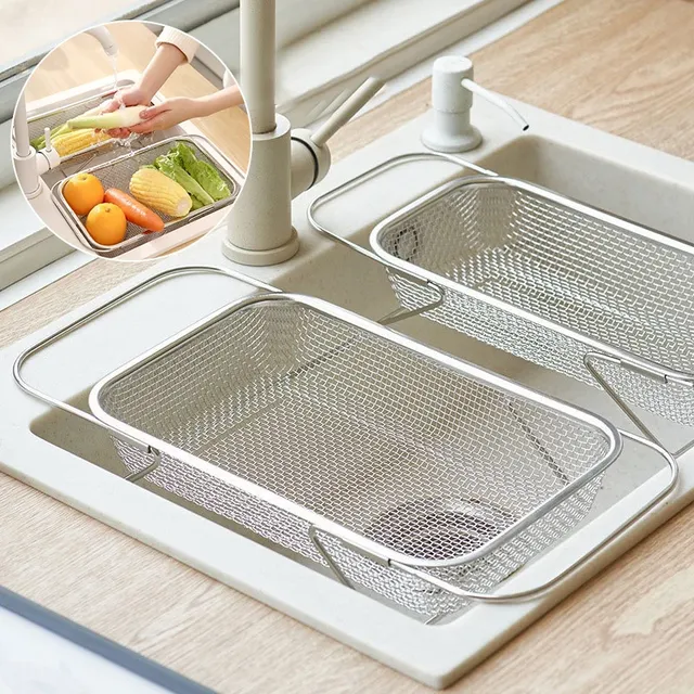 Panier égouttoir extensible acier inoxydable maille fine… – vue 2