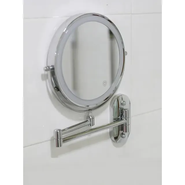 Miroir de maquillage chromé de 8 pouces