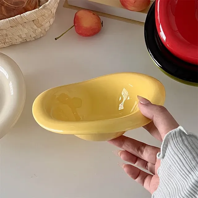 Soucoupe en céramique Ins Style bol à salade lavable au… – vue 3