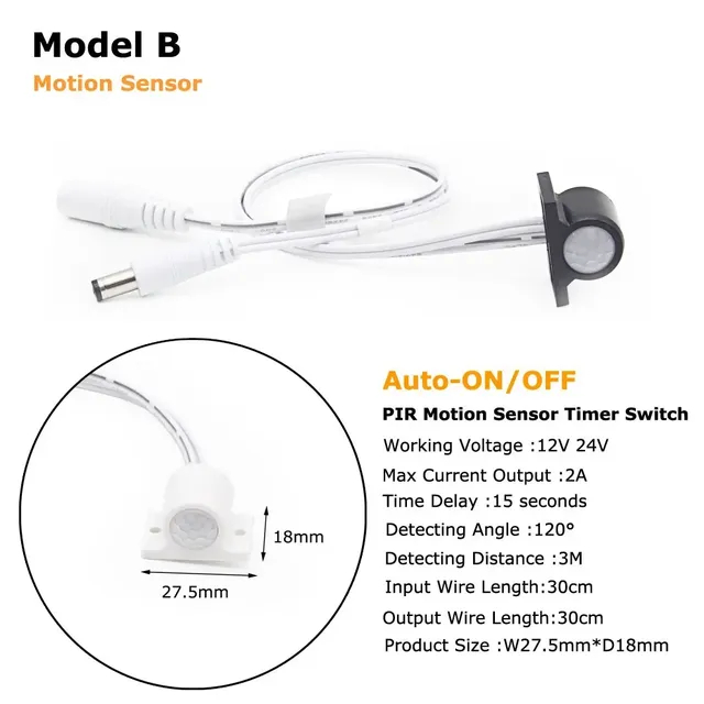 Capteur de mouvement 12V interrupteur de lumière 12… – vue 3