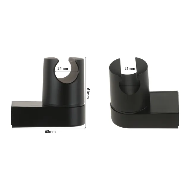 Support mural pommeau douche ABS chromé noir inox brossé… – vue 3