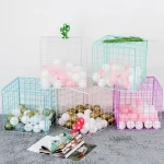 Panneau de grille coloré en métal avec support de grille en plastique, accessoires de mise en page de style maternelle, cube de grille décoratif de célébrité Internet