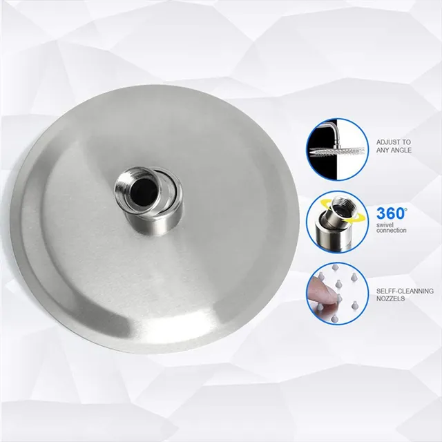 Pommeau de douche à effet de pluie carré/rond chromé de… – vue 4