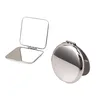 Miroir maquillage pliable rond compact métal chromé… – vue 6