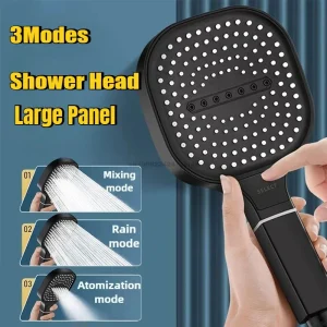 Pommeau de douche réglable à grand panneau, 3 Modes, Massage haute pression, filtre, accessoires de salle de bains, pomme de douche de pluie