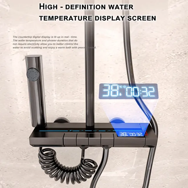 Système de douche de salle de bains à affichage… – vue 3