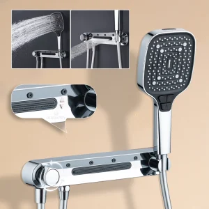 Ensemble de douche fendu à 3 Modes, pomme de douche Flexible avec tuyau, pomme de douche murale, Installation sans poinçon, accessoires de salle de bains