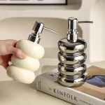 Bouteille de désinfectant pour les mains en céramique, bouteille de collecte d&rsquo;eau cosmétique pour shampoing domestique, distributeur de savon pour maison et hôtel, accessoires de salle de bains