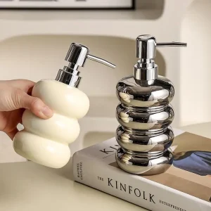 Bouteille de désinfectant pour les mains en céramique, bouteille de collecte d&rsquo;eau cosmétique pour shampoing domestique, distributeur de savon pour maison et hôtel, accessoires de salle de bains