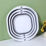 Bassin en plastique portable : bol de lavage flexible en silicone, seau pliable pour salle de bain à domicile – Bol de toilette de voyage avec fonction de suspension