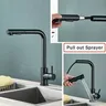 Robinet d'évier de cuisine extractible noir – vue 3