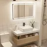 Meuble vasque céramique intégré plan marbre synthétique… – vue 3