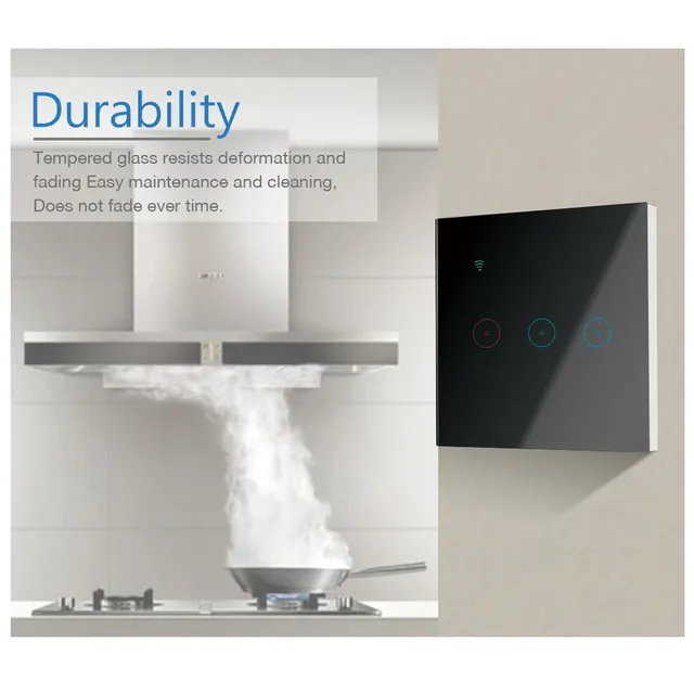 Interrupteur mural tactile wifi intelligent verre trempé… – vue 6