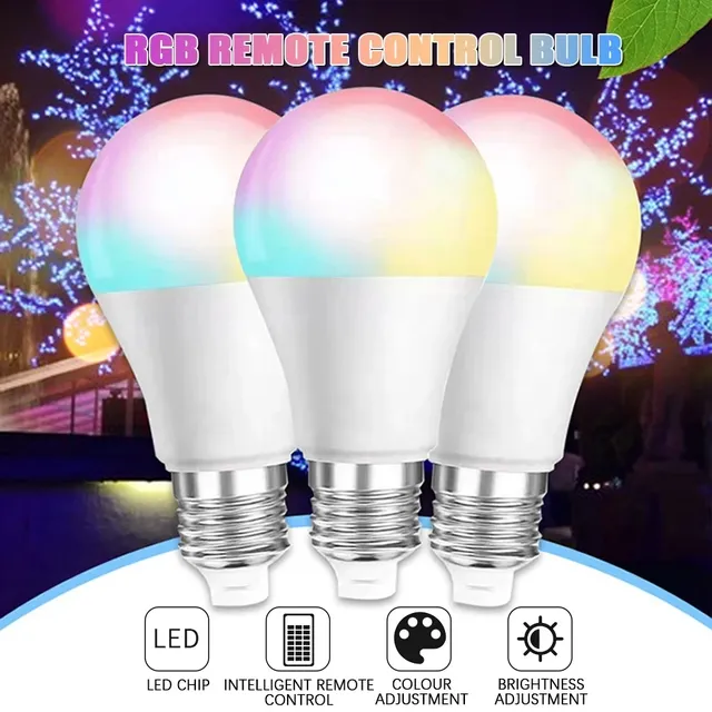 E27 lampe intelligente RGB LED ampoule télécommande… – vue 3
