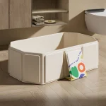 Baignoire pliante épaisse portable pour enfants, peut être utilisée assise ou couchée, pour enfants de 0 à 8 ans, nouveau-nés, adaptée aux voyages, 1 pièce