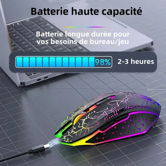 Souris sans fil Bluetooth 5.2 RGB 2.4G – vue 3