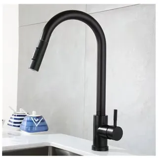 Robinet de cuisine noir Flexible extractible