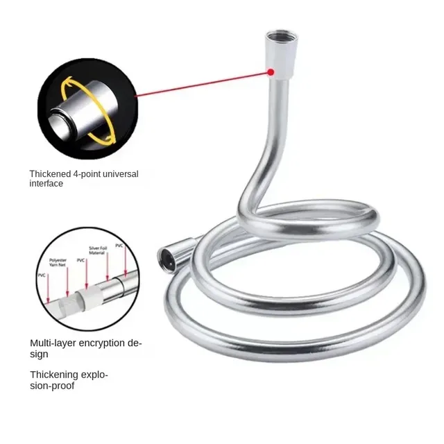 Flexible douche acier inoxydable gaine spiralée chromée… – vue 4