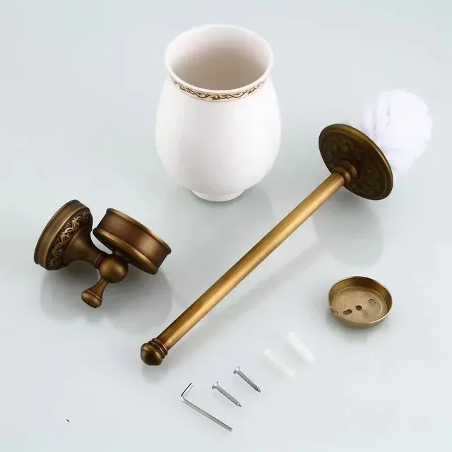 Porte brosse mural laiton massif bronze antique support…