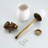 Porte brosse mural laiton massif bronze antique support… – vue 1